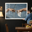 Funny Bathroom Canvas Wall Art, Michelangelo Creation of by MyGreatCanvas | Canvas Wall Art Prints | Photo Prints & Wall Decor