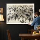 Cowboy Cattle Drive Canvas Wall Art, Western Longhorn Herd by MyGreatCanvas | Canvas Wall Art Prints | Photo Prints & Wall Decor