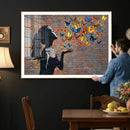 Urban Banksy Butterfly Girl Wall Art Canvas Print, Framed by MyGreatCanvas | Canvas Wall Art Prints | Photo Prints & Wall Decor