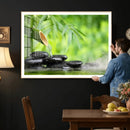 Bamboo Water Flow Black Stone Canvas | Zen Spa Nature by MyGreatCanvas | Canvas Wall Art Prints | Photo Prints & Wall Decor