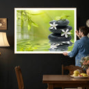 Plumeria Frangipani Black Stone Canvas | White Flower Spa by MyGreatCanvas | Canvas Wall Art Prints | Photo Prints & Wall Decor