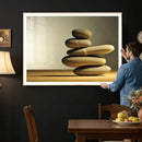 Zen Stone Wall Art Canvas Print, Balanced Rock Stack Framed by MyGreatCanvas | Canvas Wall Art Prints | Photo Prints & Wall Decor
