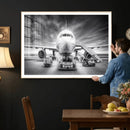 Airplane Wall Art Canvas Print, Black and White Jet Aircraft by MyGreatCanvas | Canvas Wall Art Prints | Photo Prints & Wall Decor