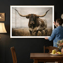 Longhorn Bull Wall Art Canvas Print, Western Farmhouse by MyGreatCanvas | Canvas Wall Art Prints | Photo Prints & Wall Decor