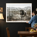 Texas Longhorn Bull Wall Art Canvas Print, Western Farmhouse by MyGreatCanvas | Canvas Wall Art Prints | Photo Prints & Wall Decor