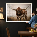 Texas Longhorn Canvas Wall Art Western Bull Desert Moody by MyGreatCanvas | Canvas Wall Art Prints | Photo Prints & Wall Decor
