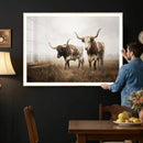 Texas Longhorn Canvas Wall Art Western Bull Desert Moody by MyGreatCanvas | Canvas Wall Art Prints | Photo Prints & Wall Decor