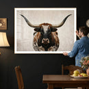 Texas Longhorn Canvas Wall Art Western Bull Desert Moody by MyGreatCanvas | Canvas Wall Art Prints | Photo Prints & Wall Decor