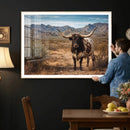 Texas Longhorn Canvas Wall Art Western Bull Desert Moody by MyGreatCanvas | Canvas Wall Art Prints | Photo Prints & Wall Decor