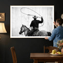 Cowboy Lasso Canvas Wall Art, Black White Western Horse by MyGreatCanvas | Canvas Wall Art Prints | Photo Prints & Wall Decor