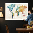 Watercolor World Map Canvas Wall Art Print – Abstract by MyGreatCanvas | Canvas Wall Art Prints | Photo Prints & Wall Decor