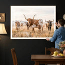 Texas Longhorn Canvas Wall Art, Rustic Farm Animal Photography Print, Farmhouse Country Decor, Western Ranch Art by MyGreatCanvas | Canvas Wall Art Prints | Photo Prints & Wall Decor