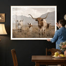 Rustic Texas Longhorn Cow Canvas Wall Art Print, Rustic Farm Animal Photography Print, Farmhouse Country Decor, Western Ranch Art by MyGreatCanvas | Canvas Wall Art Prints | Photo Prints & Wall Decor