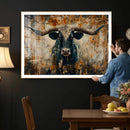Longhorn Wall Art – Rustic Western Bull Canvas Print, Modern