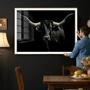 Texas Black Longhorn Bull Wall Art Canvas Print - Western by MyGreatCanvas | Canvas Wall Art Prints | Photo Prints & Wall Decor