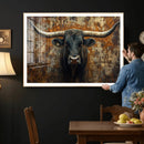 Longhorn Texas Cow Bull Wall Art | Rustic Farmhouse Canvas by MyGreatCanvas | Canvas Wall Art Prints | Photo Prints & Wall Decor