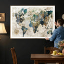 Framed Vintage World Map Wall Art – Abstract Map Canvas by MyGreatCanvas | Canvas Wall Art Prints | Photo Prints & Wall Decor