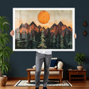 Sunset Mountain Landscape Canvas Wall Art Print - Nature