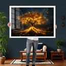 Golden Tree of Life Canvas Wall Art Print - Majestic Glowing by MyGreatCanvas | Canvas Wall Art Prints | Photo Prints & Wall Decor