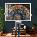Framed Tree Ring Wall Art - Abstract Colorful Tree Ring Wall