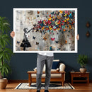 Banksy Butterfly Girl Wall Art – Modern Graffiti Canvas
