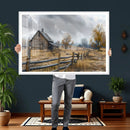 Rustic Autumn Farmhouse Wall Art Canvas Print – Serene