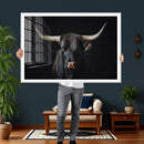 Majestic Longhorn Bull Wall Art Canvas Print – Dark by MyGreatCanvas | Canvas Wall Art Prints | Photo Prints & Wall Decor