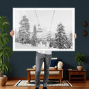 Ski Lift Wall Art – Framed Snowy Mountain Canvas Artwork by MyGreatCanvas | Canvas Wall Art Prints | Photo Prints & Wall Decor