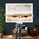 Longhorn Cattle Wall Art Canvas Print – Framed Texas Ranch
