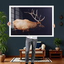 Rustic Elk Wall Art Canvas Print – Framed Moody Wildlife Art by MyGreatCanvas | Canvas Wall Art Prints | Photo Prints & Wall Decor