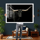 Texas Longhorn Wall Art Canvas Print – Framed Rustic Western