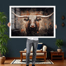 Abstract Longhorn Wall Art Canvas Print – Vintage Western by MyGreatCanvas | Canvas Wall Art Prints | Photo Prints & Wall Decor