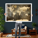 Large Framed Vintage World Map Wall Art Print for Home Wall by MyGreatCanvas | Canvas Wall Art Prints | Photo Prints & Wall Decor
