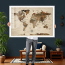 Vintage World Map Wall Art Canvas Print for Living Room, by MyGreatCanvas | Canvas Wall Art Prints | Photo Prints & Wall Decor