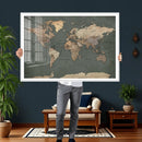 Rustic Black and Wood World Map Canvas Wall Art – Framed by MyGreatCanvas | Canvas Wall Art Prints | Photo Prints & Wall Decor