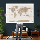 Framed Large World Map Canvas Print for Office Decor by MyGreatCanvas | Canvas Wall Art Prints | Photo Prints & Wall Decor
