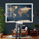 Navy Blue World Map Canvas Print – Framed Travel Map Wall by MyGreatCanvas | Canvas Wall Art Prints | Photo Prints & Wall Decor