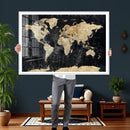 Framed Large World Map Wall Art Canvas Print for Living Room by MyGreatCanvas | Canvas Wall Art Prints | Photo Prints & Wall Decor