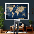 World Map Canvas Print – Framed Travel Map Wall Art for