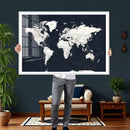 Black World Map Wall Art Canvas Print for Home Office and by MyGreatCanvas | Canvas Wall Art Prints | Photo Prints & Wall Decor