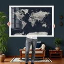 Colorful Watercolor World Map Canvas Print – Vibrant Framed