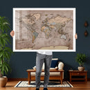 Grunge World Map Canvas Wall Art - Vintage Aged World Map by MyGreatCanvas | Canvas Wall Art Prints | Photo Prints & Wall Decor