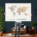 Pastel Colors World Map Wall Art Canvas Print by MyGreatCanvas | Canvas Wall Art Prints | Photo Prints & Wall Decor