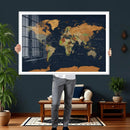 Modern World Map Canvas Print – Framed Detailed Map of the by MyGreatCanvas | Canvas Wall Art Prints | Photo Prints & Wall Decor