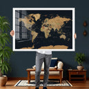 Vintage World Map Earth Globe Countries Oceans Continents by MyGreatCanvas | Canvas Wall Art Prints | Photo Prints & Wall Decor