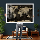 Push Pin World Map Canvas Wall Art Print, Interactive Travel