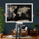 Detailed World Map Wall Art Print - Large Framed World Map