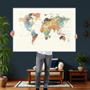 Framed World Map Wall Art Canvas Print for Living Room and by MyGreatCanvas | Canvas Wall Art Prints | Photo Prints & Wall Decor