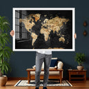 World Map Canvas Wall Art with Famous Landmarks – Framed by MyGreatCanvas | Canvas Wall Art Prints | Photo Prints & Wall Decor