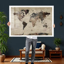 Neutral Watercolor World Map Canvas Wall Art – Framed Earth by MyGreatCanvas | Canvas Wall Art Prints | Photo Prints & Wall Decor